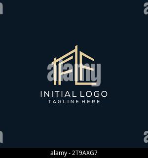 Ursprüngliches FF-Logo, klare und moderne Architektur- und Baulogodesign-Vektorgrafik Stock Vektor
