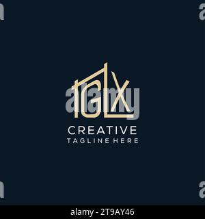 Ursprüngliches GX-Logo, klare und moderne Architektur- und Baulogodesign-Vektorgrafik Stock Vektor