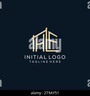 Anfängliches HF-Logo, klare und moderne Architektur- und Konstruktionslogos Vektorgrafik Stock Vektor