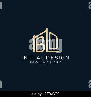 Ursprüngliches BD-Logo, klare und moderne Architektur- und Baulogodesign-Vektorgrafik Stock Vektor