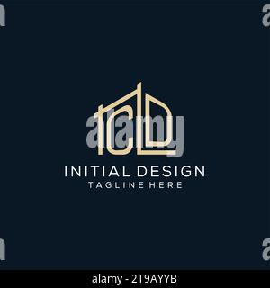 Erstes CD-Logo, klare und moderne Architektur- und Baulogodesign Vektorgrafik Stock Vektor