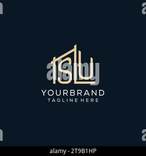 Ursprüngliches SU-Logo, klare und moderne Architektur- und Konstruktionslogos Vektorgrafik Stock Vektor