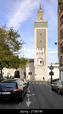 Paris, Frankreich - Oktober 23 2018: Die Grande Mosquée de Paris (allgemein bekannt als die Pariser Moschee oder die große Moschee von Paris auf Englisch) befindet sich Stockfoto