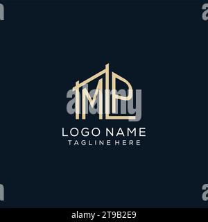 Ursprüngliches MP-Logo, klare und moderne Architektur- und Baulogodesign-Vektorgrafik Stock Vektor