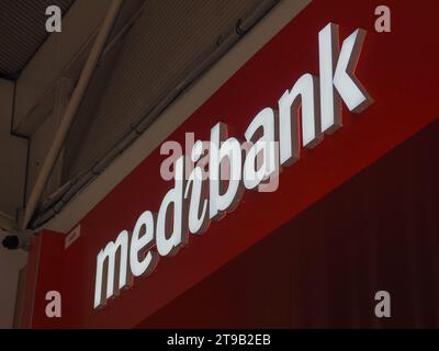 Australien, Canberra, 16. November 2023. Schild für die Medibank-Filiale Stockfoto