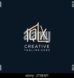 Ursprüngliches QX-Logo, klare und moderne Architektur- und Konstruktionslogodesign Vektorgrafik Stock Vektor