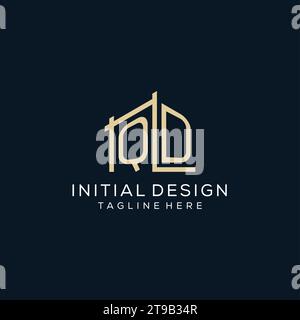 Erstes QD-Logo, saubere und moderne Architektur- und Konstruktion-Logo-Design-Vektorgrafik Stock Vektor