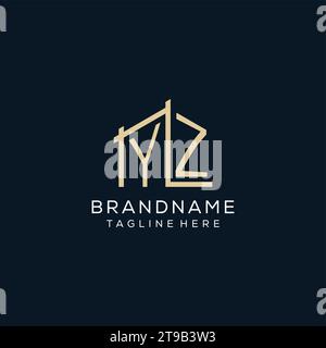 Ursprüngliches YZ-Logo, klare und moderne Architektur- und Baulogodesign-Vektorgrafik Stock Vektor