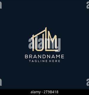 Anfängliches UM-Logo, klare und moderne Architektur- und Baulogodesign-Vektorgrafik Stock Vektor