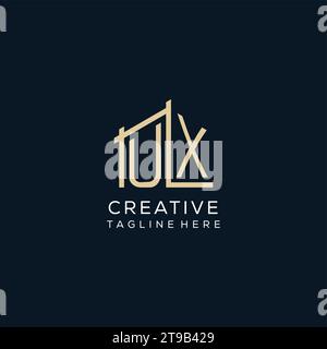 Ursprüngliches UX-Logo, klare und moderne Architektur- und Baulogodesign Vektorgrafik Stock Vektor