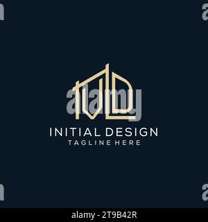 Ursprüngliches VD-Logo, klare und moderne Architektur- und Baulogodesign-Vektorgrafik Stock Vektor