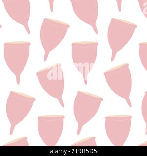 Menstruationstassen Öko Frauen Blut recycelbar Muster Textil Hintergrund Vektor Illustration Stock Vektor