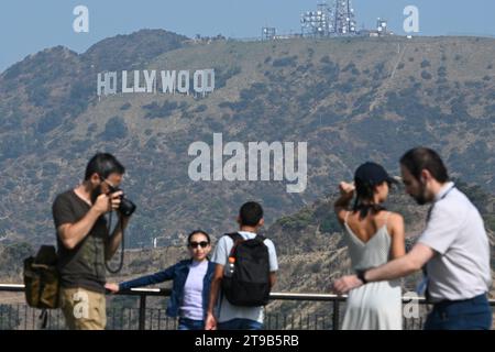Los Angeles, Kalifornien, USA - 30. Juli 2023: Das Hollywood-Zeichen in Los Angeles. Stockfoto