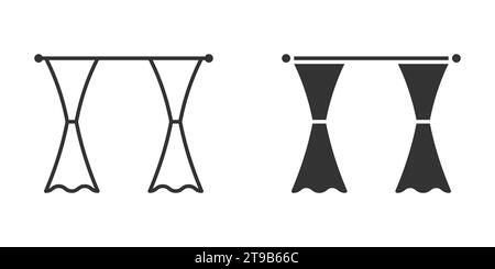 Vorhangsymbol. Einfaches Design. Vektorabbildung Stock Vektor