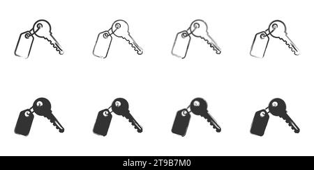 Symbolsatz für handgezeichnete Tasten. Vektorabbildung Stock Vektor