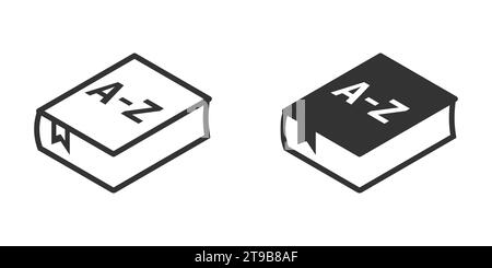 Logo des Glossarbuchs. Vokabelsymbol. Vektorabbildung Stock Vektor