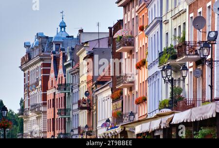 Häuser in der Nähe des Alten Marktplatzes in Toruń, Kujawsko-Pomorskie, Polen Stockfoto