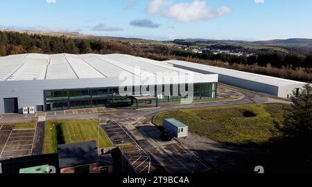 Die TVR-Fabrik auf dem Rassau Industrial Estate in Ebbw Vale, Wales UKDas Standort sollte von TVR, einer britischen Sportwagenmarke, besetzt werden Stockfoto