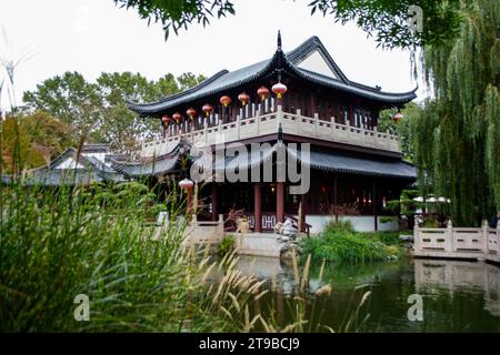 Das alte chinesische Teehaus im Louisenpark, Deutschland Stockfoto