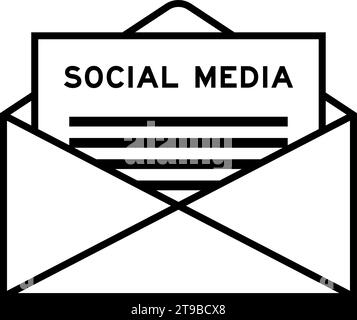 Umschlag und Buchstaben mit dem Wort Social Media als Überschrift Stock Vektor