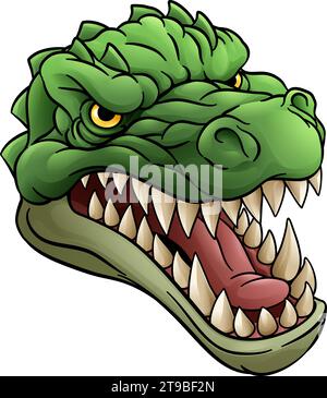 Krokodil Alligator Cartoon Lizard Dino Monster Stock Vektor
