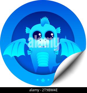 Aufkleber mit Dragon Stock Vektor