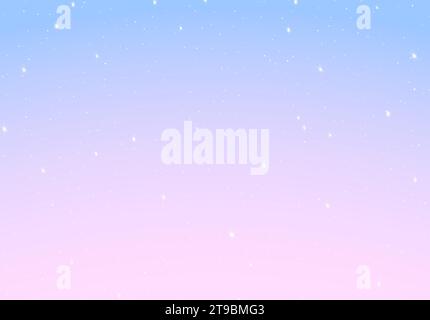 Sterne am Himmel bei Sonnenauf- oder -Untergang. Abstrakter Hintergrund mit farbenfrohen Sonnenaufgang und Sternen. Stock Vektor