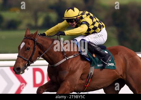 Aktenfoto vom 28.04.2023 von State man, der den ersten Schritt auf dem Weg zurück zur Champion Hürdle machen wird, als er seinen Unibet Morgiana Hürdle-Titel am Samstag in Punchestown verteidigt. Ausgabedatum: Freitag, 24. November 2023. Stockfoto