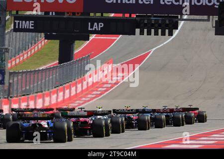 Austin, USA. Oktober 2023. Starten Sie am 22. Oktober 2023 in Austin, USA, den Grand Prix der USA auf dem Circuit of the Americas. (Foto von HOCH ZWEI) Credit: dpa/Alamy Live News Stockfoto