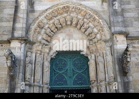 Kirche von Noia oder Noya, Kirche von San Martin oder San Martino (15. Jahrhundert). A Coruna, Galicien, Spanien. Stockfoto