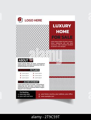 Immobilien professionelle Flyer Vorlage elegante Haus Verkauf Flyer Design Vektordatei, drucken fertige Vorlage Stock Vektor