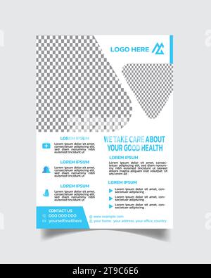 Medizinische Flyer Sammlung, medizinische Abdeckung a4 Vorlage, Healthcare Flyer Broschüre Stock Vektor