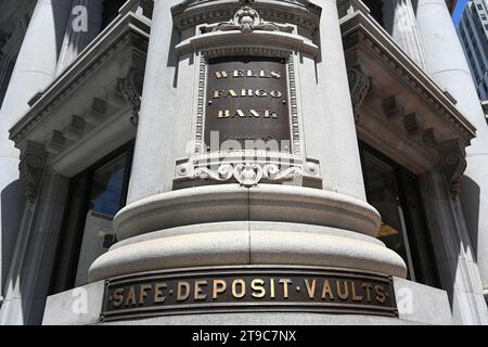 San Francisco, CA, USA - 26. Juli 2023: Eine Wells Fargo Bank in der Innenstadt von San Francisco. Stockfoto