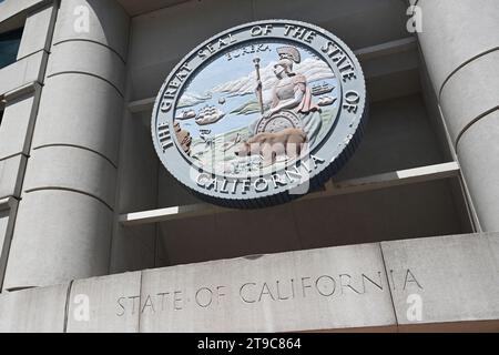 San Francisco, Kalifornien, USA - 25. Juli 2023: Hauptsitz der California Public Utilities Commission in San Francisco, Bundesstaat Kalifornien. Stockfoto