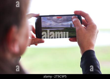 Saint Valery Sur Somme, Frankreich. November 2023. © PHOTOPQR/LE COURRIER PICARD/CRUZ ; Saint-Valery-sur-Somme ; 24/11/2023 ; Saint-Valery-sur-Somme - Nouveau-Wagenrestaurant plus Confort dans le Train de la Baie de Somme . Vue. Foto Manon Cruz - Entdecken Sie die Bucht von Somme mit dem Zug NOC 24, 2023 Credit: MAXPPP/Alamy Live News Stockfoto