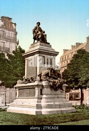 Alexandre Dumas Denkmal, Paris, Frankreich, Historisch, um 1900, digitale restaurierte Reproduktion von einer Vorlage aus dem 19. Jahrhundert / Alexandre Dumas Monument, Paris, Frankreich, Historical, um 1900, digital restaurierte Reproduktion eines Originals aus dem 19. Jahrhundert Stockfoto