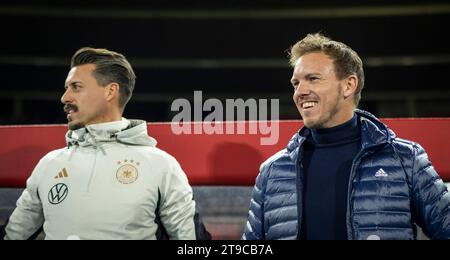 Wien, Österreich. November 2023. Co-Trainer Sandro Wagner (Deutschland), Trainer Julian Nagelsmann (Deutschland) Österreich - Deutschland 21.11.2023 Stockfoto