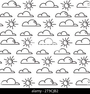 Wettersymbole Skizzen handgezeichneter Hintergrund Vektor Stock Vektor