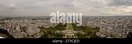 Panoramablick Auf Paris Vom Eiffelturm Stockfoto