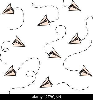 Origami Flugzeuge Hand gezeichnet Hintergrund Vektor Stock Vektor