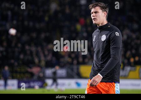 Breda, Niederlande. November 2023. BREDA, NIEDERLANDE - 24. NOVEMBER: Kacper Kostorz vom FC den Bosch tritt beim niederländischen Keuken Kampioen Divisie Spiel zwischen NAC Breda und FC den Bosch am 24. November 2023 im Rat Verlegh Stadion in Breda auf. (Foto von Gabriel Calvino Alonso/Orange Pictures) Credit: Orange Pics BV/Alamy Live News Stockfoto