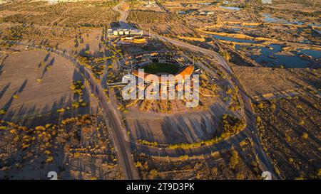 Allgemeine Ansicht des Fernando Valenzuela Stadions, früher Estadio Sonora genannt, Heimstadion des Baseballclubs Naranjeros de Hermosillo der mexikanischen Pazifikliga (LMP). Luftaufnahme, . © (© Foto von Luis Gutierrez/Norte Photo/) Vista General de estadio Fernando Valenzuela antes llamado Estadio Sonora casa del Club de beisbol Naranjeros de Hermosillo de la Liga Mexicana del Pacifico LMP. Vista Aerea , . © (© Foto von Luis Gutierrez/Norte Photo/) Stockfoto