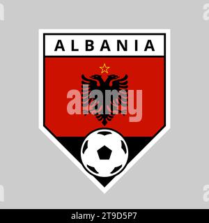 Abbildung: Angled Shield Team Badge von Albanien für Fußballturnier Stock Vektor