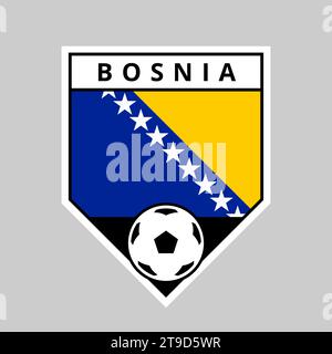 Abbildung: Angled Shield Team Badge von Bosnien und Herzegowina für Fußballturnier Stock Vektor