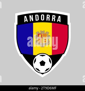 Abbildung: Abzeichen des Shield Teams von Andorra für Fußballturnier Stock Vektor