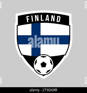 Abbildung: Schild-Team-Abzeichen Finnlands für Fußballturnier Stock Vektor
