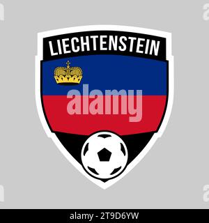 Abbildung: Schild-Team-Abzeichen von Liechtenstein für Fußballturnier Stock Vektor