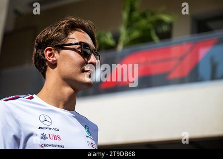 ABU DHABI, VAE. NOVEMBER 2023. GEORGE RUSSEL (MERCEDES). AHMAD ALSHEHAB/Alamy Live News Stockfoto