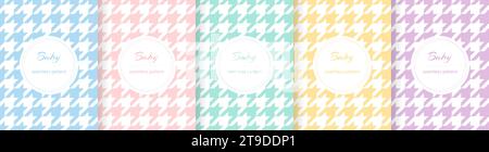 Niedliches nahtloses Babymuster. Wiederkehrender Kid-Hintergrund. Mädchen, Jungen für Designdrucke. Wiederholtes überprüftes Patch. Wiederholen Sie die Überprüfung der Textur des Kindes. Weich einstellen Stock Vektor