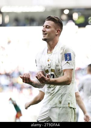 AL WAKRAH - Sergej Milinkovic-Savic aus Serbien während des Gruppenspiels der FIFA-Weltmeisterschaft Katar 2022 zwischen Kamerun und Serbien am 28. November 2022 im Al-Janoub-Stadion in Al Wakrah, Katar. ANP | Hollandse Hoogte | MAURICE VAN STEEN Stockfoto